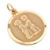  Vintage 9ct Gold Gemini Twin Babies Pendant - 1964-1965 - Main View