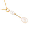 9ct Gold Two Pearl Drop Pendant Necklace - Main View