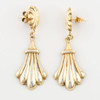 Second Hand 9ct Gold Fleur-de-Lys Drop Earrings - Front View