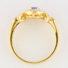 Second Hand 18ct Gold Iolite and Diamond Cluster Ring – Leaf Shoulders - Top View