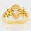 Second Hand 18ct Gold Iolite and Diamond Cluster Ring – Leaf Shoulders - Rear View