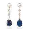 9ct White Gold Sapphire & Diamond Drop Earrings - Main View