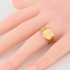 Second Hand 9ct Gold Shield Faced Signet Ring – 1979 - Worn View
