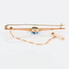 Antique 9ct Gold Blue Paste Bar Brooch - Side View