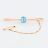 Antique 9ct Gold Blue Paste Bar Brooch - Front View