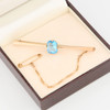 Antique 9ct Gold Blue Paste Bar Brooch - In Box