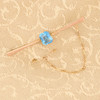 Antique 9ct Gold Blue Paste Bar Brooch - On Fabric
