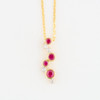 9ct Gold Ruby & Diamond Cascade Pendant Necklace - Front View