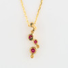 9ct Gold Ruby & Diamond Cascade Pendant Necklace - Rear View