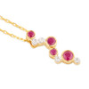 9ct Gold Ruby & Diamond Cascade Pendant Necklace - Main View