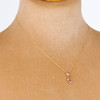 9ct Gold Ruby & Diamond Cascade Pendant Necklace - Worn View