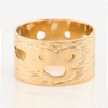 Vintage 9ct Gold Wide Barked Cut-Out Band 1968-1969 - Front View