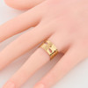 Vintage 9ct Gold Wide Barked Cut-Out Band 1968-1969 - Worn View