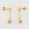 Second Hand 9ct Gold Amethyst Drop Earrings - Side View