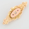 Antique 9ct Gold Ruby & Diamond Plaque Brooch - Angled View