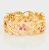 18ct Gold Ruby and Diamond Spring Blossom Band by Ungar & Ungar - Side View