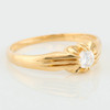Second Hand 14ct Gold Cubic Zirconia Belcher Gypsy Ring - Angled View