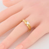 Second Hand 14ct Gold Cubic Zirconia Belcher Gypsy Ring - Worn View