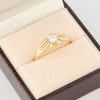 Second Hand 14ct Gold Cubic Zirconia Belcher Gypsy Ring - In Box