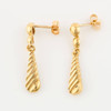 Second Hand 9ct Gold Spiral Drop Earrings - Front View
