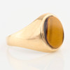 Second Hand 9ct Gold Tigers Eye Signet Ring - Angled View