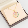 9ct Gold Multi-Stone Tree of Life Pendant Necklace - In Box