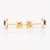 9ct Gold Pear Cut Sapphire and Diamond Stud Earrings - Side View