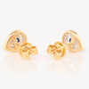 9ct Gold Pear Cut Sapphire and Diamond Stud Earrings - Rear View