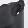 9ct Gold Pear Cut Sapphire and Diamond Stud Earrings - Worn View