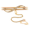Vintage 9ct Gold Pearl Double Bar Brooch - Main View