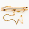 Vintage 9ct Gold Pearl Double Bar Brooch - Rear View