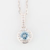 9ct White Gold Aquamarine and Diamond Cluster Pendant Necklace - Front View