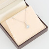 9ct White Gold Aquamarine and Diamond Cluster Pendant Necklace - In Box