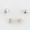 9ct White Gold Aquamarine and Diamond Cluster Stud Earrings - Top View