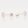 9ct White Gold Aquamarine and Diamond Cluster Stud Earrings - Side View
