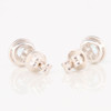 9ct White Gold Aquamarine and Diamond Cluster Stud Earrings - Rear View