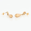 Second Hand 9ct Gold Textured Bomb Drop Earrings - Angled View