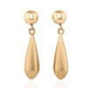 Second Hand 9ct Gold Textured Bomb Drop Earrings - Main View