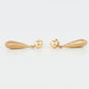 Second Hand 9ct Gold Textured Bomb Drop Earrings - Laid View