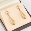 Second Hand 9ct Gold Textured Bomb Drop Earrings - In Box