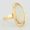 Second Hand 14ct Gold Oval Opal Ring - Angled View