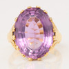Vintage 9ct Gold Large Amethyst Dress Ring - Front View