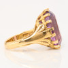 Vintage 9ct Gold Large Amethyst Dress Ring - Side View