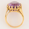 Vintage 9ct Gold Large Amethyst Dress Ring - Top View