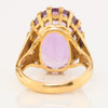 Vintage 9ct Gold Large Amethyst Dress Ring - Rear View