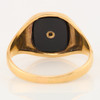 Vintage 9ct Gold Onyx and Diamond Signet Ring - Rear View