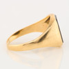 Vintage 9ct Gold Onyx and Diamond Signet Ring - Side View