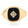 Vintage 9ct Gold Onyx and Diamond Signet Ring - Main View