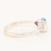 Second Hand 9ct White Gold Blue Topaz and Diamond Trefoil Ring - Side View