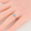 Second Hand 9ct White Gold Blue Topaz and Diamond Trefoil Ring - Worn View